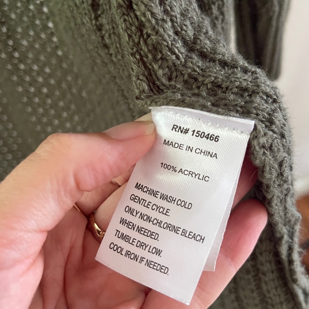 Market & Spruce Khaki Open Front Cardigan - Picture 5 of 5